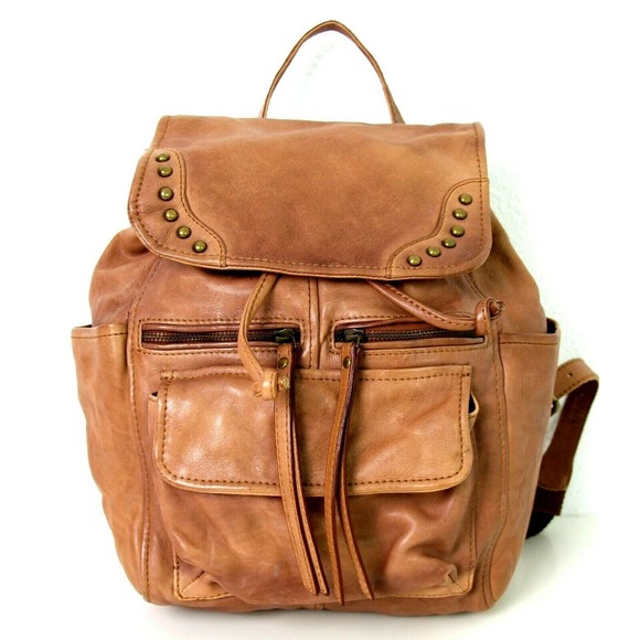 Frye Handbags - FRYE & Co TAN BROWN GENUINE LEATHER DRAWSTRING BACKPACK HANDBAG SHOULDER BAG